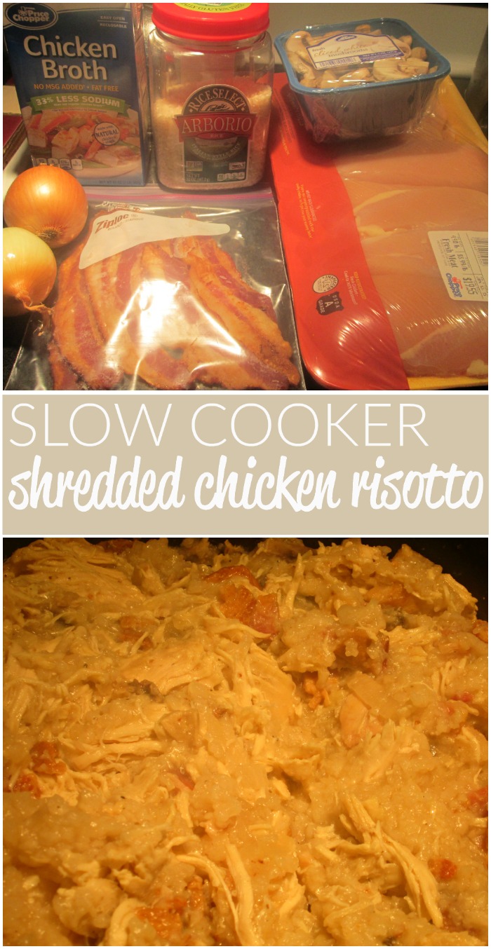 Try this tasty and filling slow cooker shredded chicken risotto. Also works great with leftover turkey!
