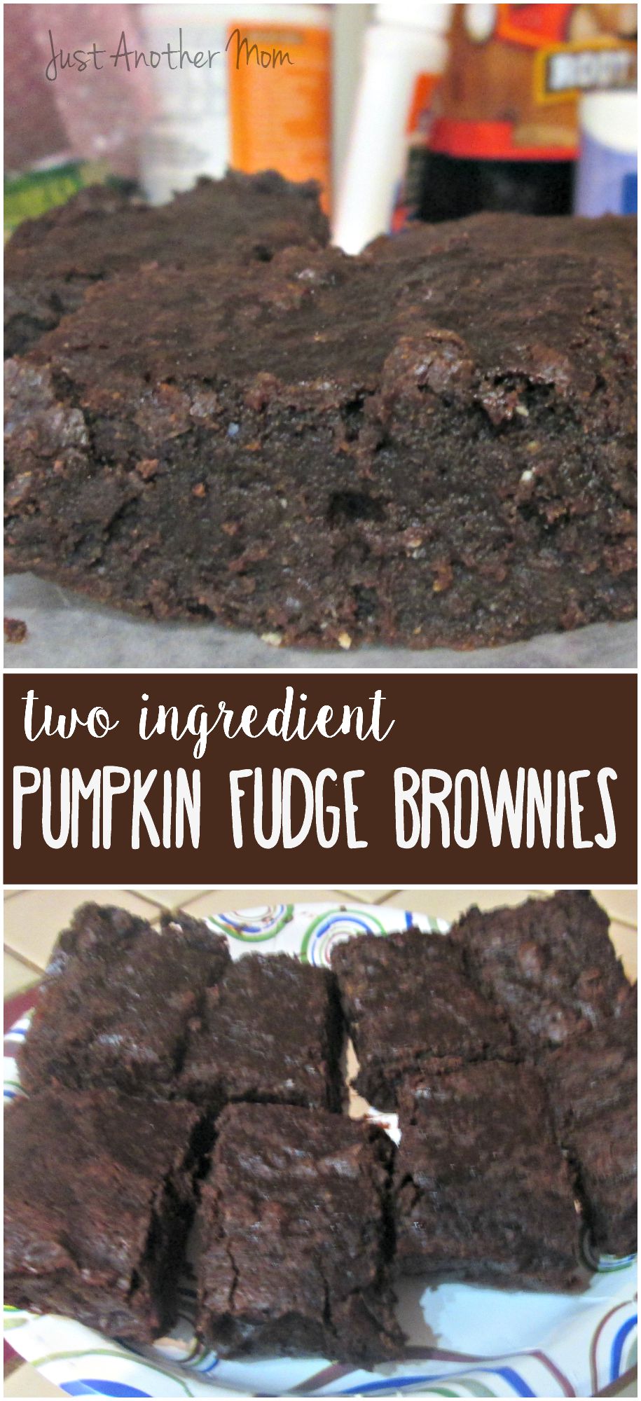 All you need are two ingredients for these delicious pumpkin fudge brownies.