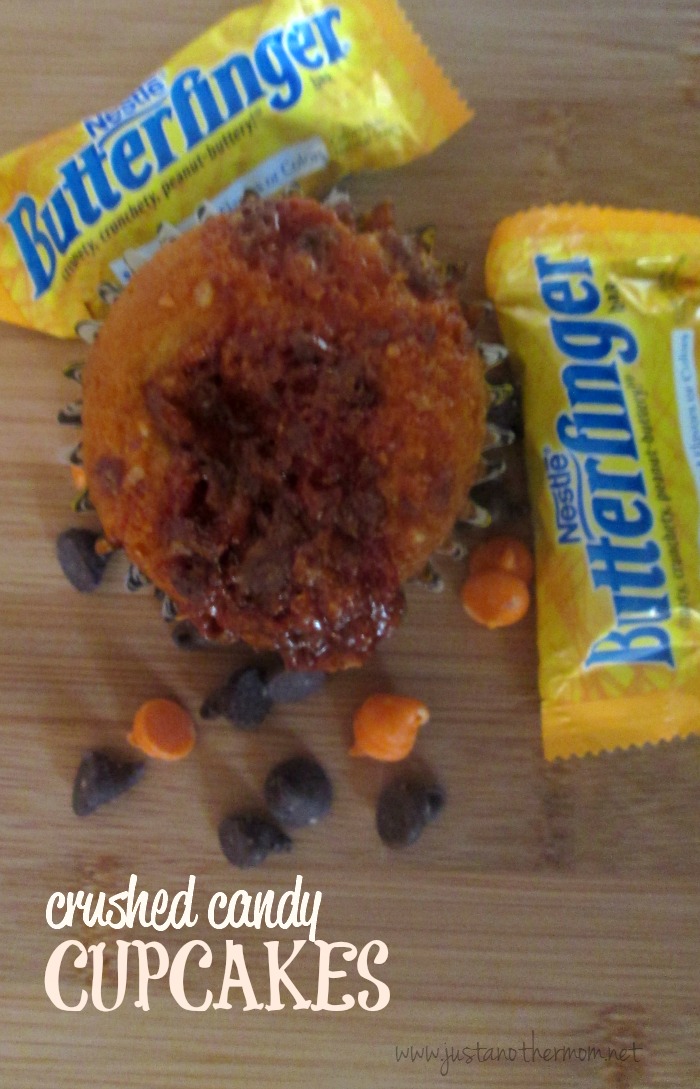 Celebrate Halloween with these tasty crushed candy cupcakes. So easy to make!